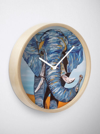 Blue Lucky Elephant Clock