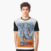 Blue Lucky Elephant Graphic T-Shirt