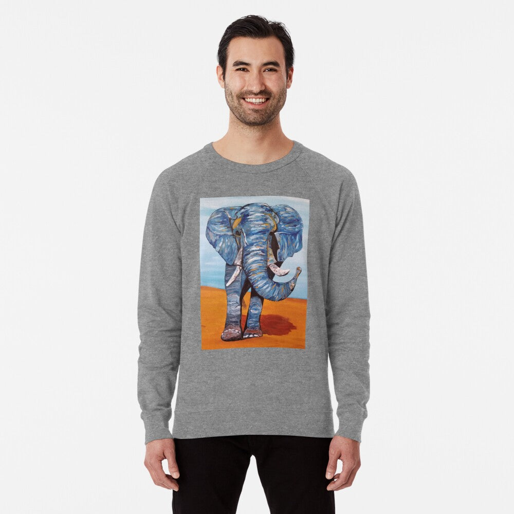 Blue Lucky Elephant Lightweight Sweatshirt