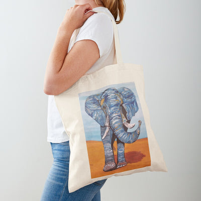 Blue Lucky Elephant Tote Bag
